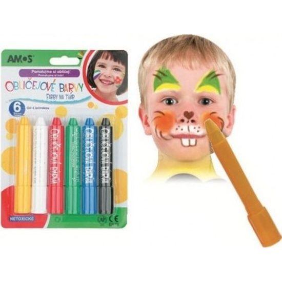 Barvy obličejové v tužce 6ks