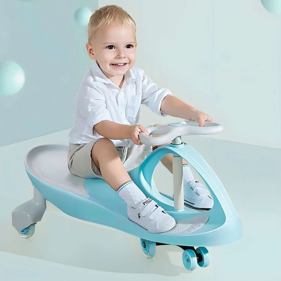 Ecotoys gravitační odrážedlo se svítícími koly Spinner - modré