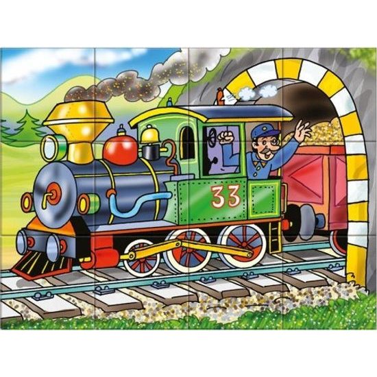 Dřevěné Kostky - Mašinka 12ks