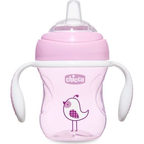 Chicco hrneček učíme se s držadly 200 ml růžová ptáček