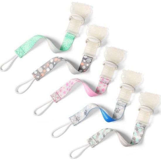 BabyOno Pásek na dudlík s klipsou - mix barev