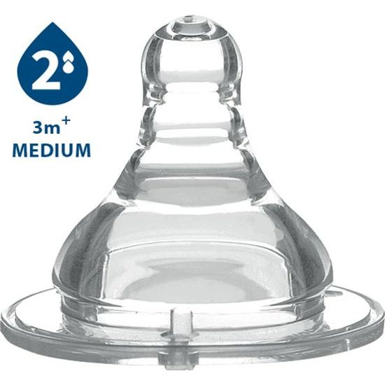 BabyOno Baby Ono Dudlík široké hrdlo silikon střední průtok 3m+