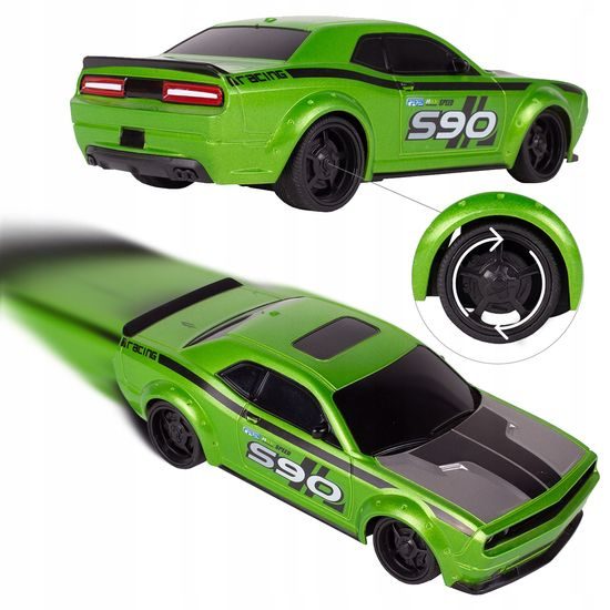 Závodní auto na dálkové ovládání Speed King S90 zelené 1:24