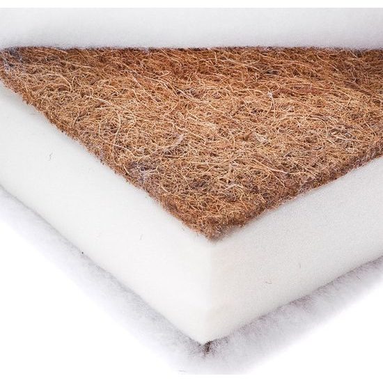 SENSILLO Matrace SENSILLO kokos-molitan-kokos Luxe 120x60cm Bílá