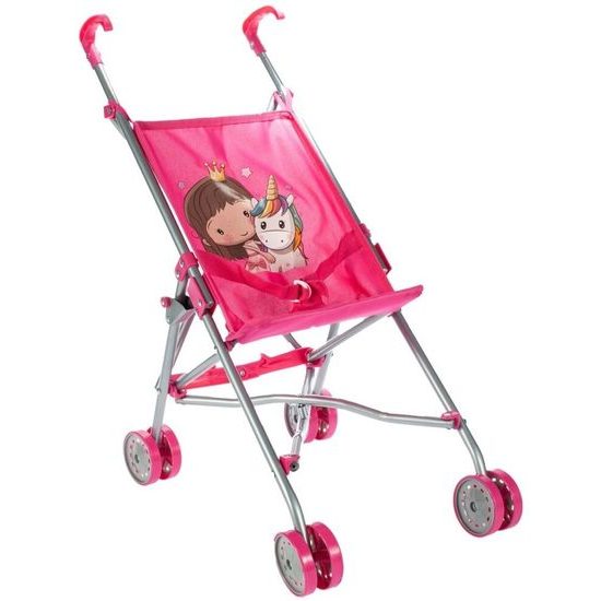 Golfový kočárek pro panenky Unicorn růžový