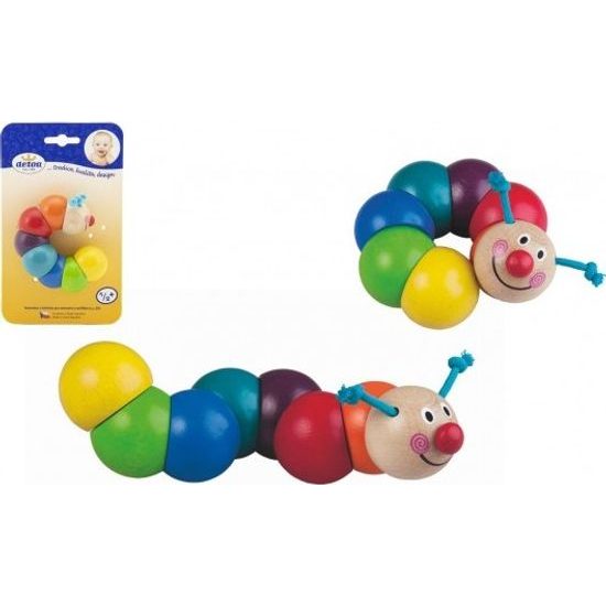 Dřevěná barevná housenka