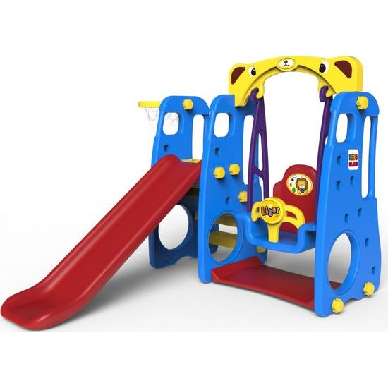 Zahradní skluzavka 3v1 s houpačkou modrá