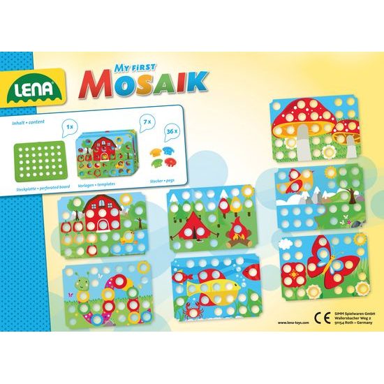 Mozaika klobouček příroda - hladký 36ks + předlohy