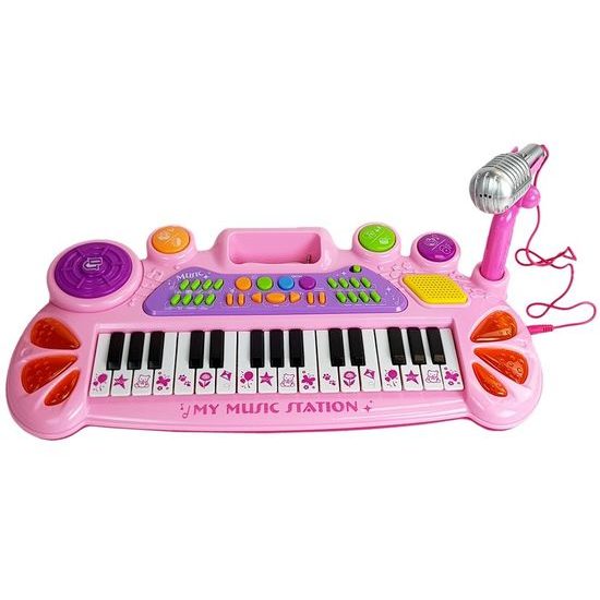 Majlo Toys dětské elektronické klávesy s mikrofonem Music Station