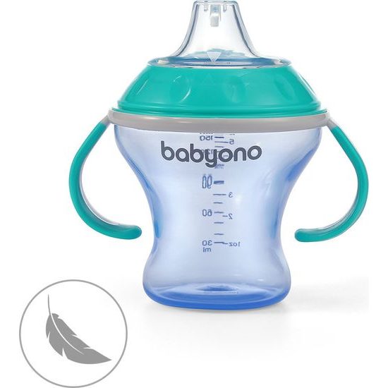 Drippy cup-měkký náustek 180ml, přírodní kojící modrý