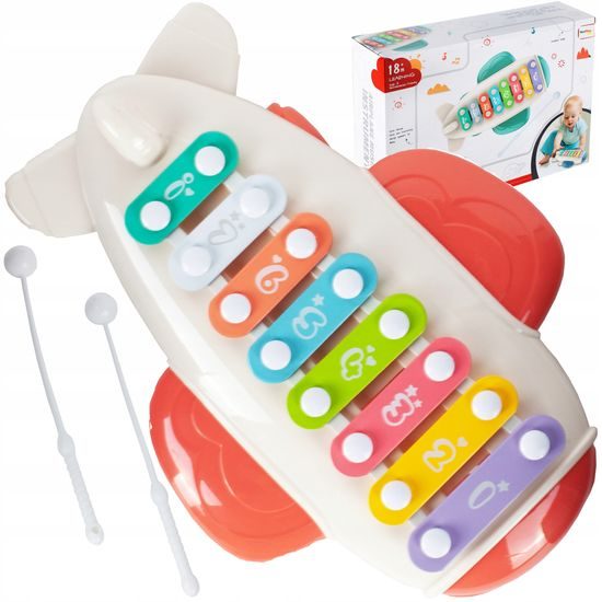 Cimbálky pro nejmenší Airplain Piano růžové