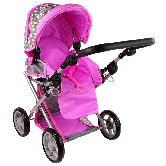 Alice kočárek pro panenky 9346 kombinovaný šedo-růžový