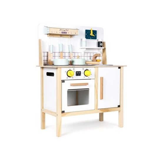 Ecotoys dětská dřevěná kuchyňka se zvuky a LED efekty Horney Chef