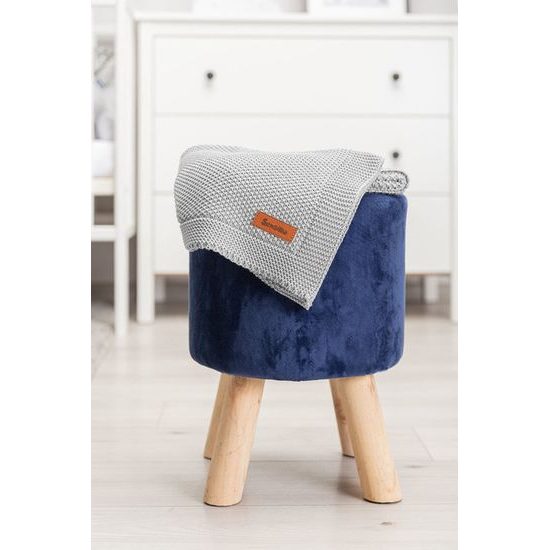 Sensillo dětská deka do kočárku pletená 100% bavlna šedá