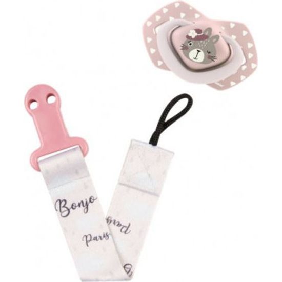 Canpol Babies Řetízek na dudlík Canpol Babies - Bonjour - růžový