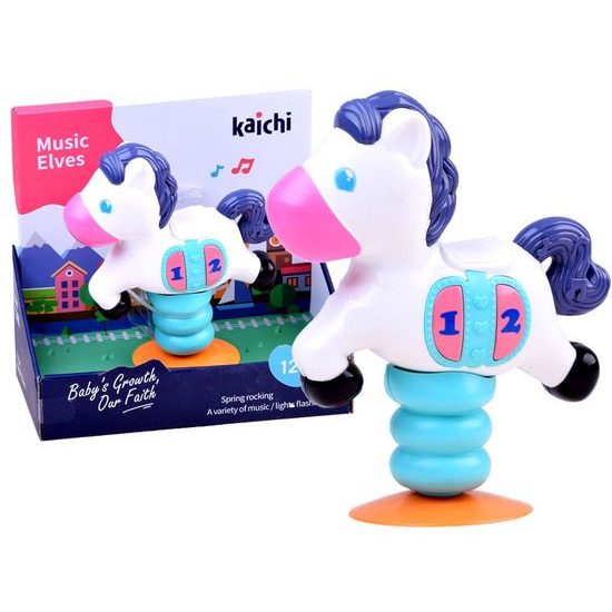 Interaktivní přísavka se světlem a zvuky Koník