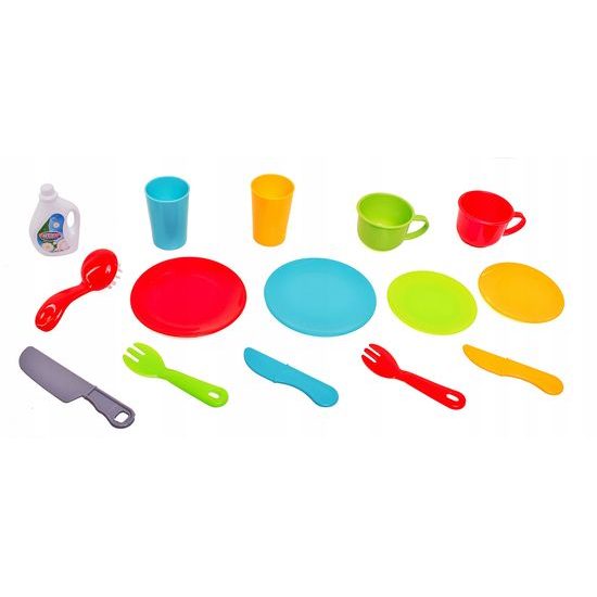 Dětský dřez s tekoucí vodou a nádobím Wash Up