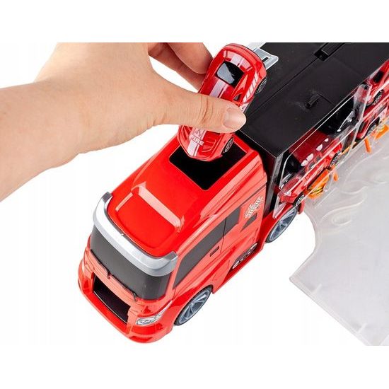 Nákladní auto s autíčky, helikoptérou a skluzavkou Fire Truck II