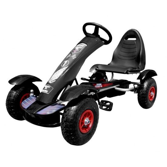 Dětská šlapací motokára s nafukovacími koly Formule 618 černá