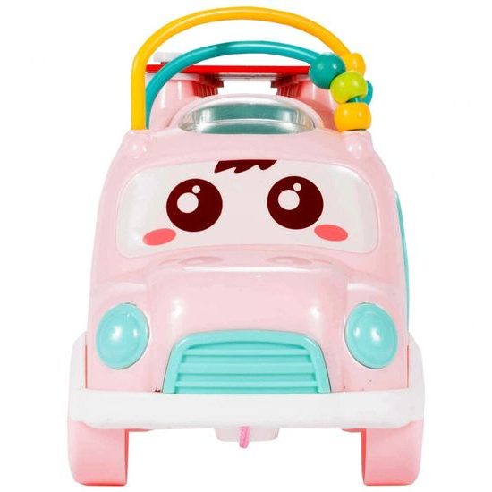 Interaktivní hrající autíčko s cimbálkami Happy Bus růžové