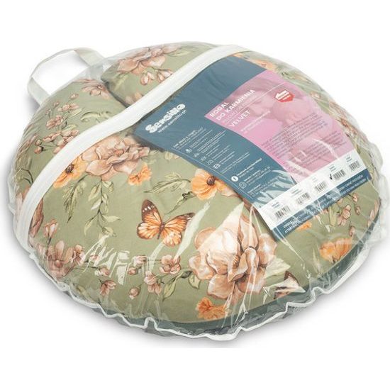 Kojící polštář ve tvaru U sensillo zelená s květy