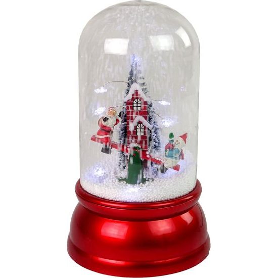 Vánoční svítící sněžítko s hudbou Santa se sněhulákem