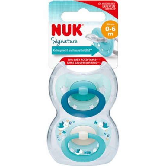 Nuk Dudlík silikonový Signature, 0-6m, 2ks