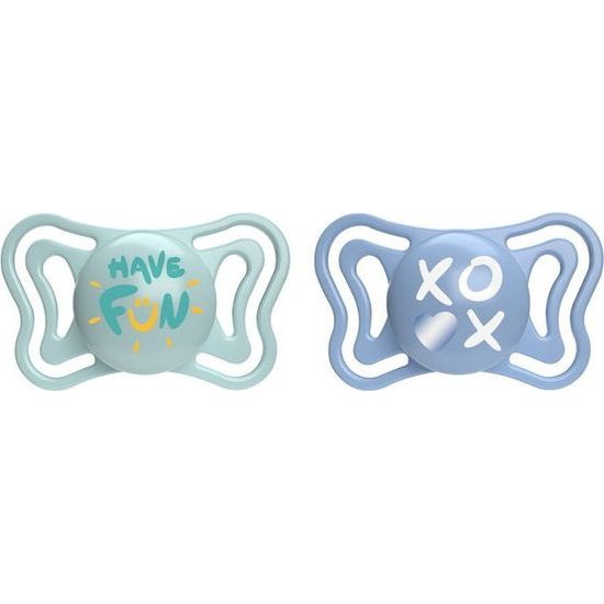 Silikonový dudlík Physio Light 6m, 2ks modrý