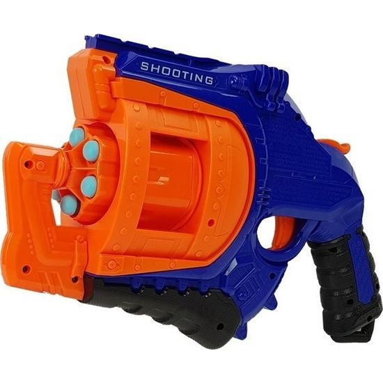 Velká pistol na pěnové náboje 48 ks - oranžovo/modrá
