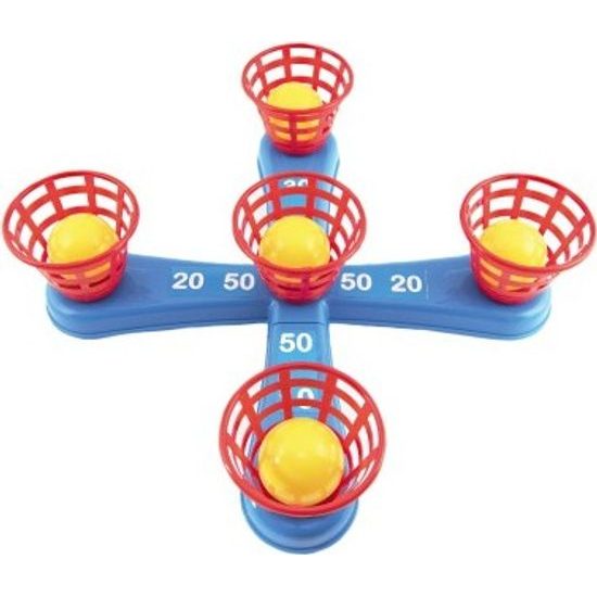 Házecí hra - kříž s kruhy + košíčky s míčky