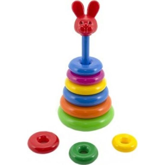 Skládanka - pyramida s kroužky - mix 2 druhy