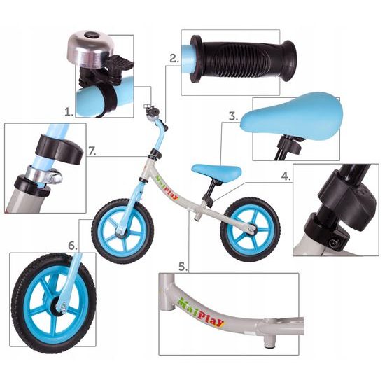 Dětské odrážedlo Nolan 12" šedo-modré