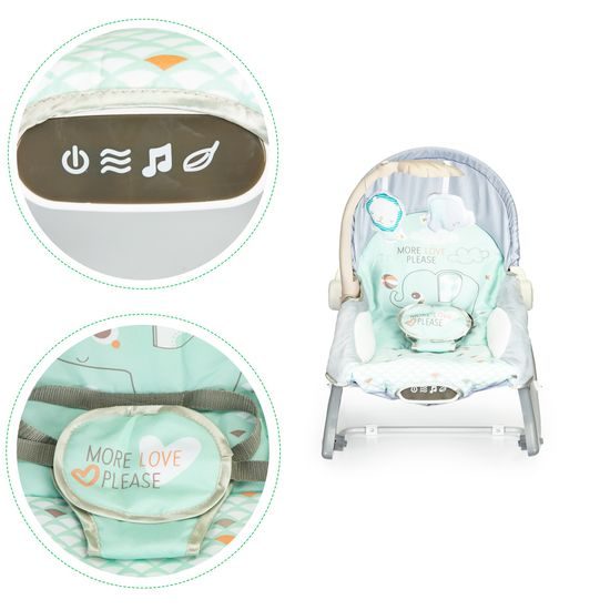 Ecotoys kojenecké lehátko 3v1 s vibracemi a hudbou Elephant