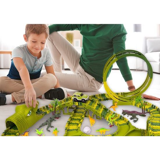 Autodráha s autíčkem na baterie a dinosaury 260 dílků Dino Track
