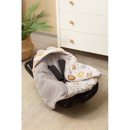 Dětská zavinovačka do autosedačky Zvěrokruh, šedá