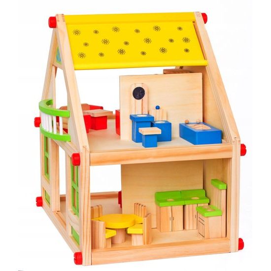 Doris dřevěný domeček pro panenky s balkónem