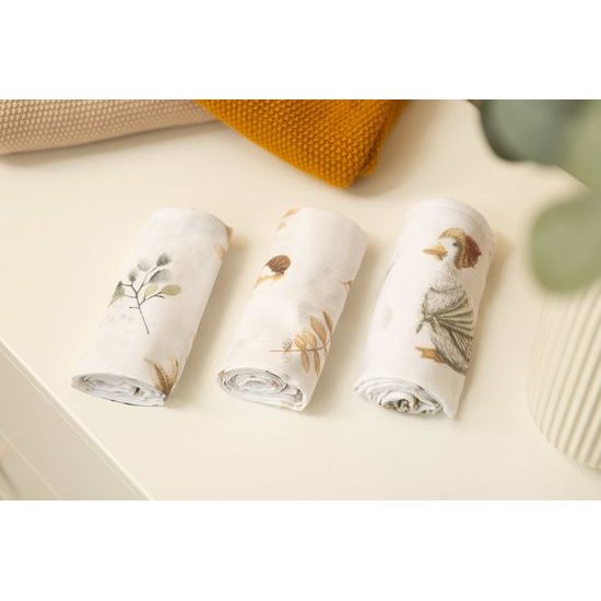 Mušelínové plenky 3ks, bílá