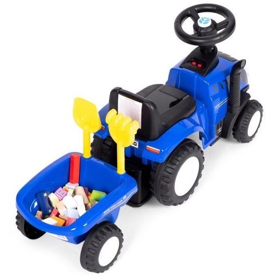 New Holland dětské odrážedlo traktor s přívěsem - modré