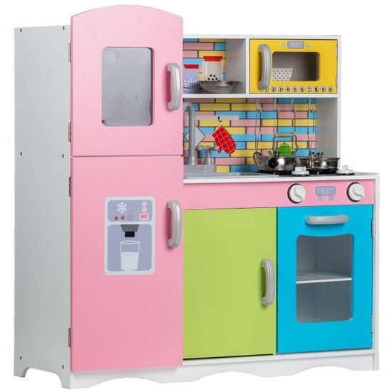 Ecotoys dětská dřevěná kuchyňka Pastelová