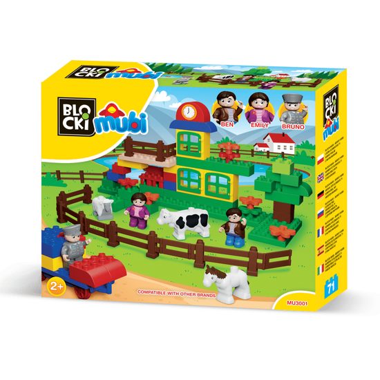 Blocki Mubi stavebnice Veselá farma 69 dílů