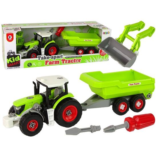 Majlo Toys dětský šroubovací traktor s vlečkou Farm Tractor