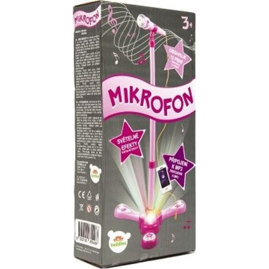 Mikrofon karaoke růžový - na baterie
