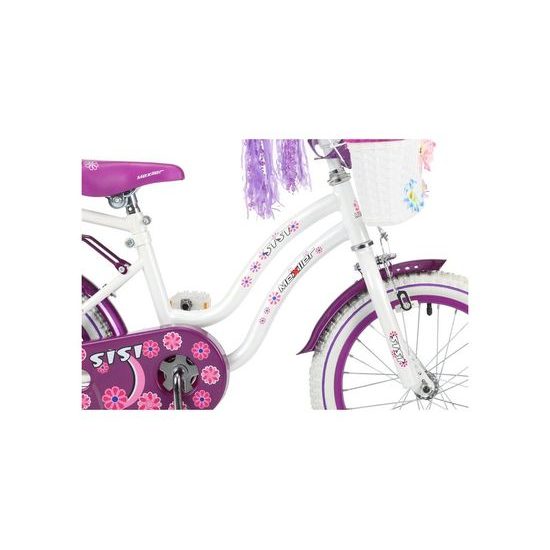 Mexller dětské kolo SISI 16" s vodící tyčí bílofialové