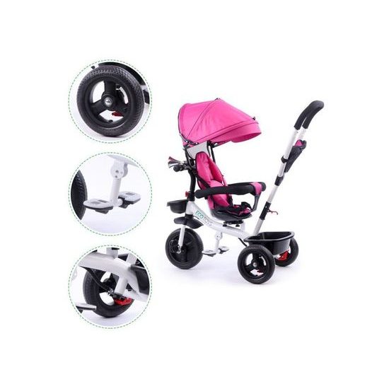 SMONTOVÁNO Ecotoys dětská tříkolka s otočným sedadlem S360 růžová
