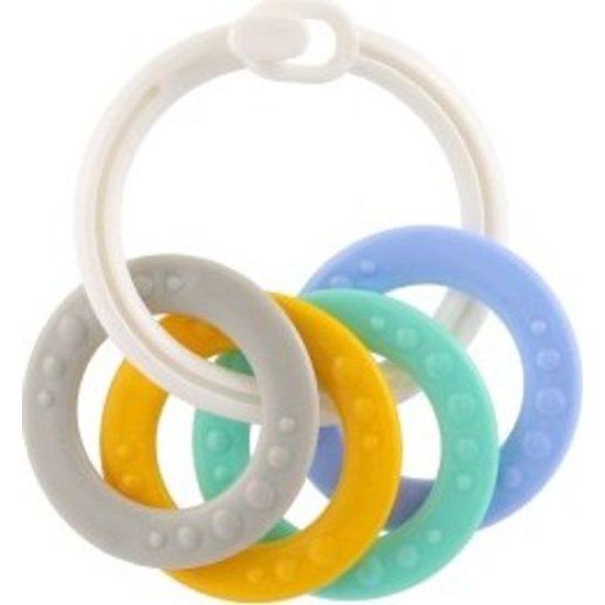 Kroužky se 4 tvary - srdíčka, kolečka - mix barev