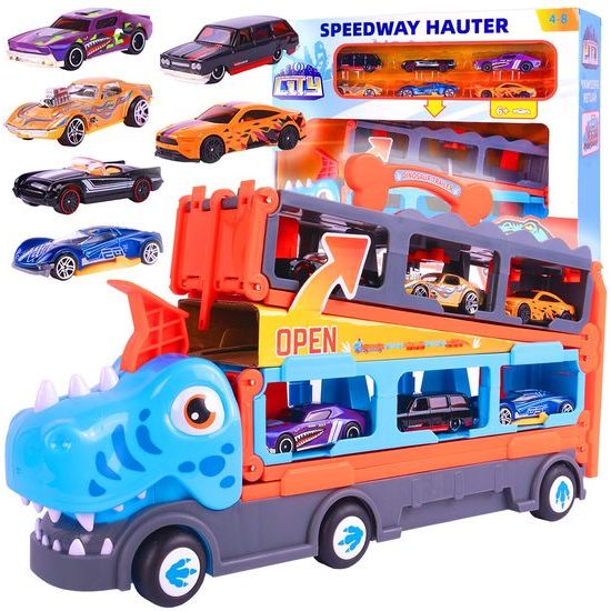 Nákladní auto se 6 autíčky a odpalovačem Speedway Hauter