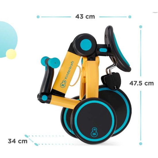 KINDERKRAFT 4TRIKE dětská skládací tříkolka 2v1 Sunflower Blue