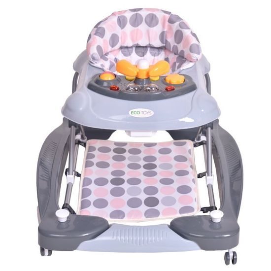 Ecotoys dětské chodítko s houpačkou 2v1 šedé