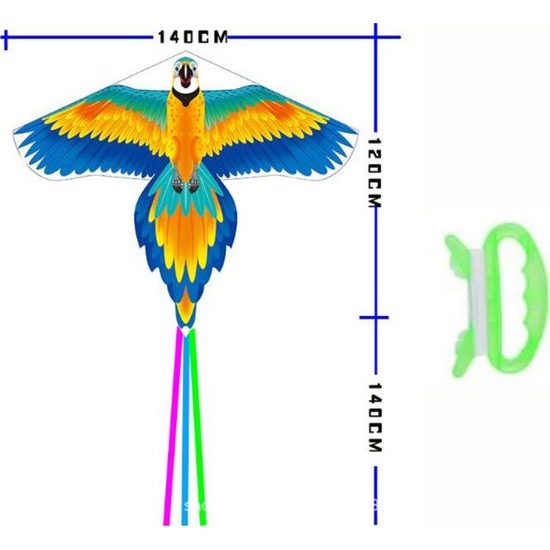 Mega velký drak - barevný pták s dlouhým ocasem