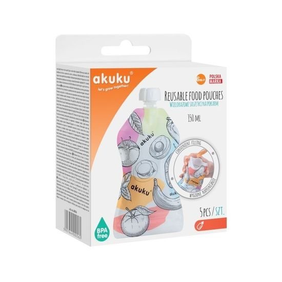 Akuku Klasické plnitelné kapsičky, 150 ml - 5 ks